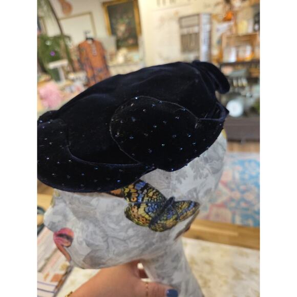 1940s Velour Hat Facisnator Vintage - Picture 8 of 15